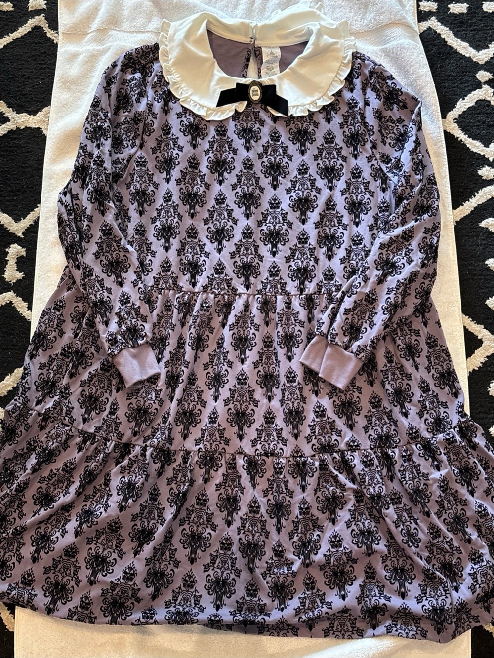 Disney The Haunted Mansion Long Sleeve Collared Wallpaper Dress Womens 1X NWT